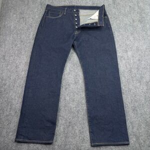 Levis Jeans Mens 34x29 (Fits‎ 36x28) 501 Button Fly Original Fit Denim Dark Wash